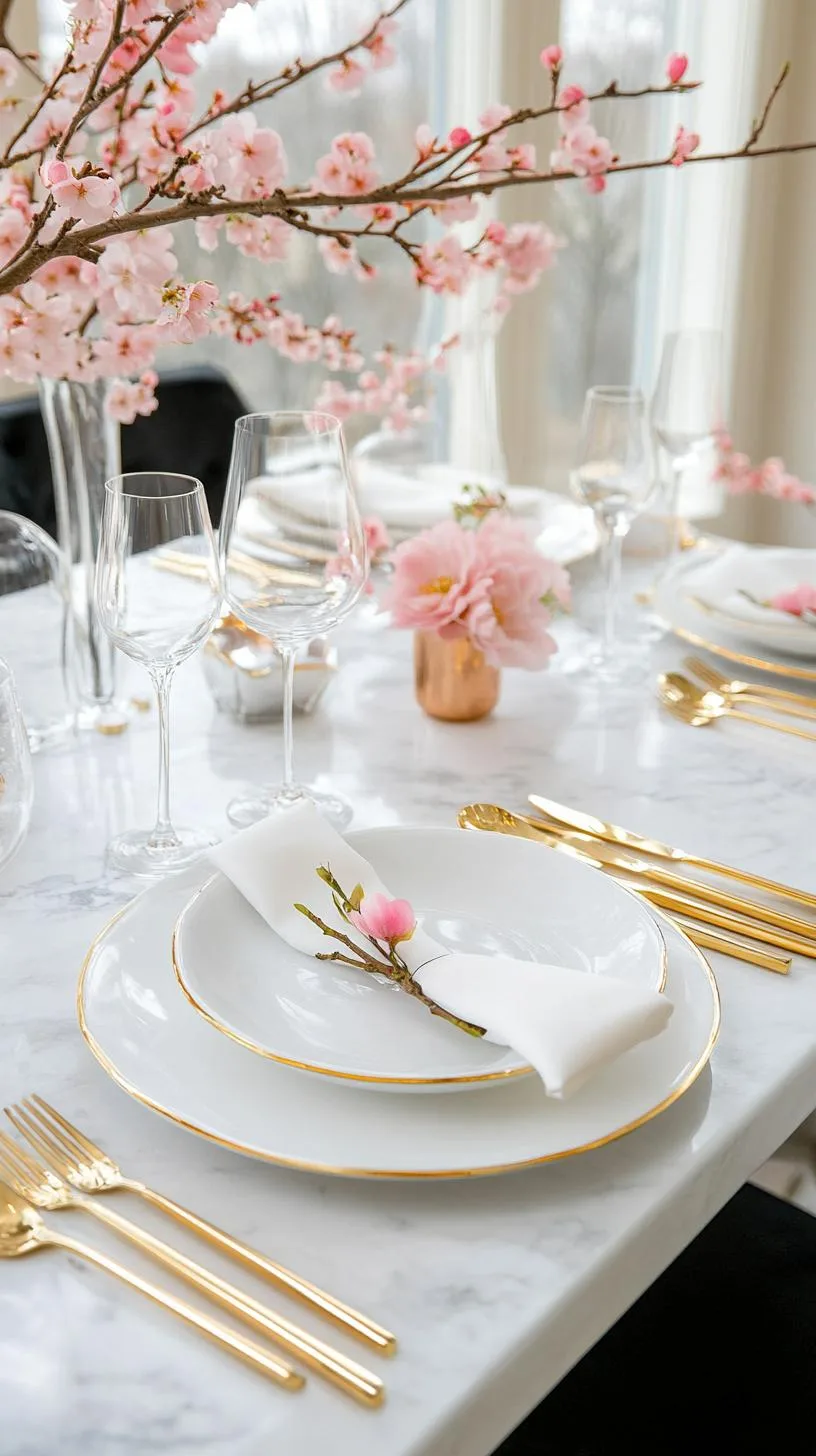 15 Unique Winter Tablescapes to Transform Your Dining Room 36 13. Cherry Blossom Winter Tablescapes-2