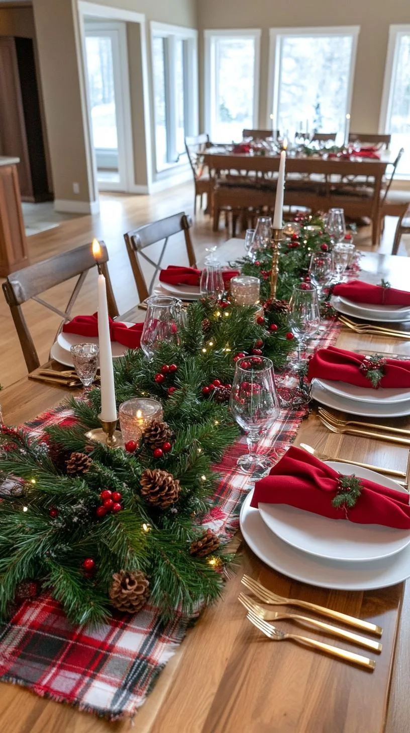 9. Classic Red and Green Christmas Table Dressed in Tartan and Plaid-2