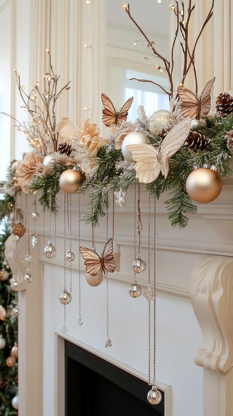 17. Crystal Butterfly Mantle Ornaments-1