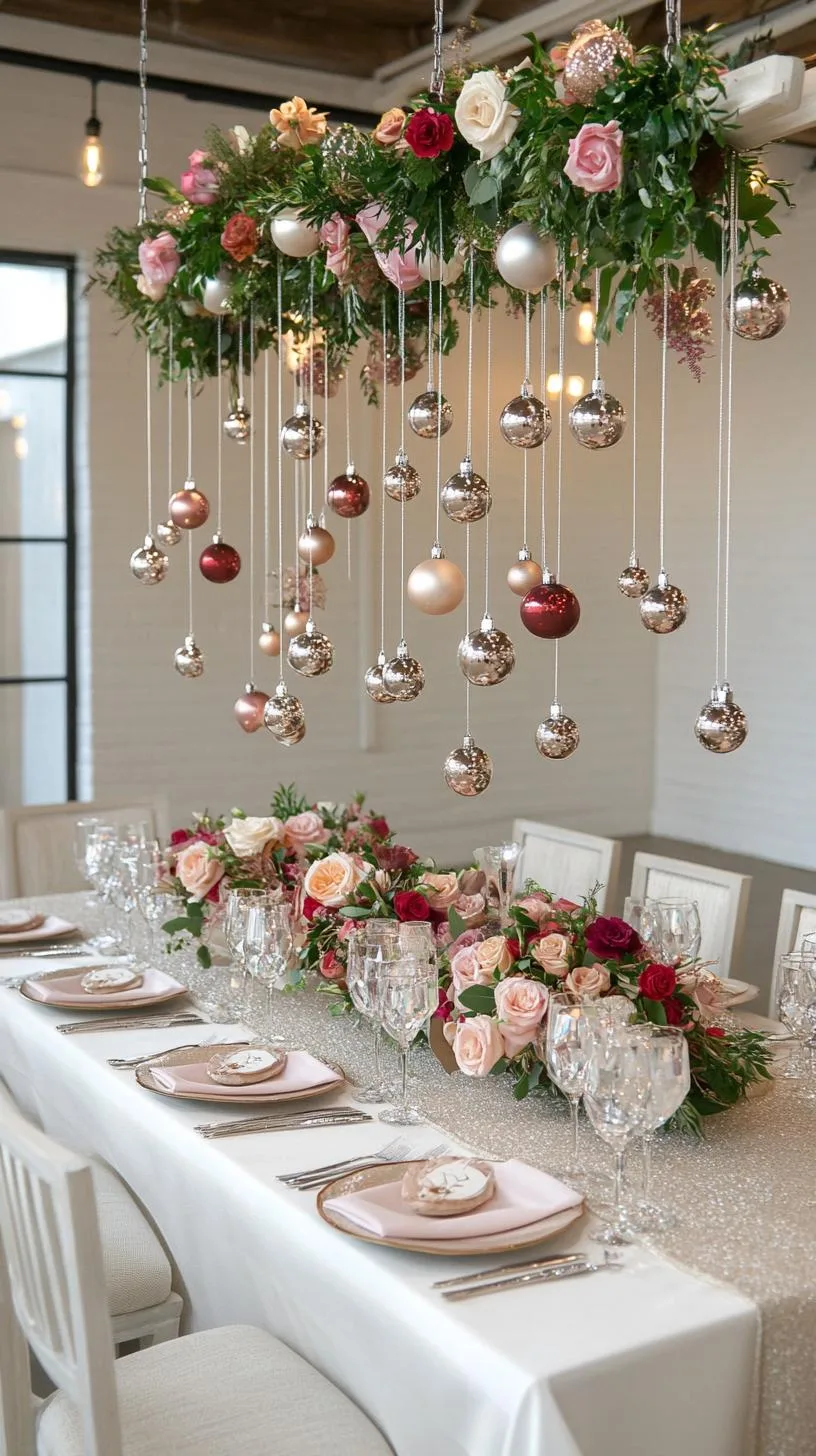 15 Stunning Winter Centerpieces to Transform Your Table 46 10. Crystal Chandelier: Suspend a collection of hanging crystals and ornaments from a simple above-table framework, casting reflections-0