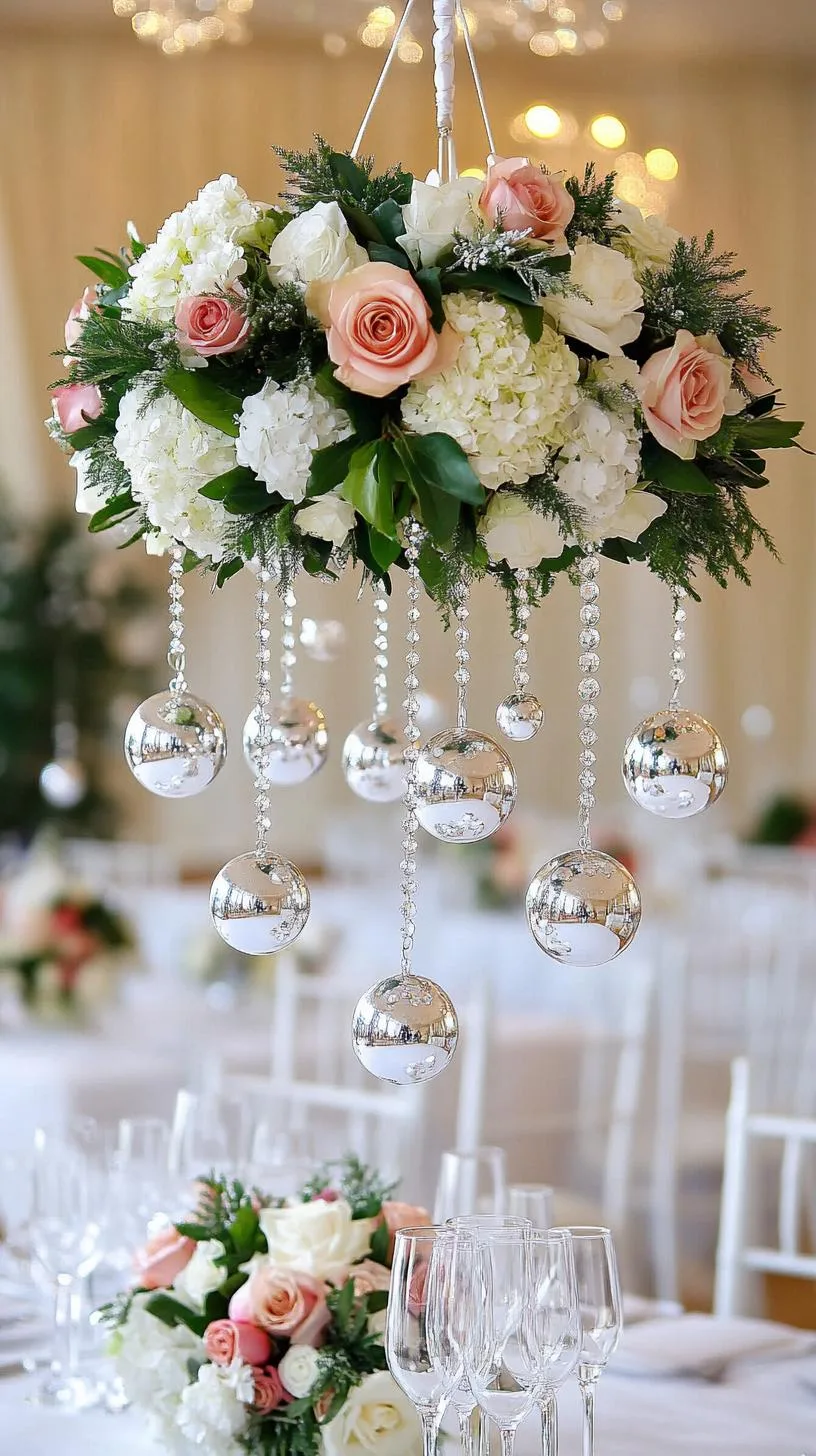 15 Stunning Winter Centerpieces to Transform Your Table 49 10. Crystal Chandelier: Suspend a collection of hanging crystals and ornaments from a simple above-table framework, casting reflections-1