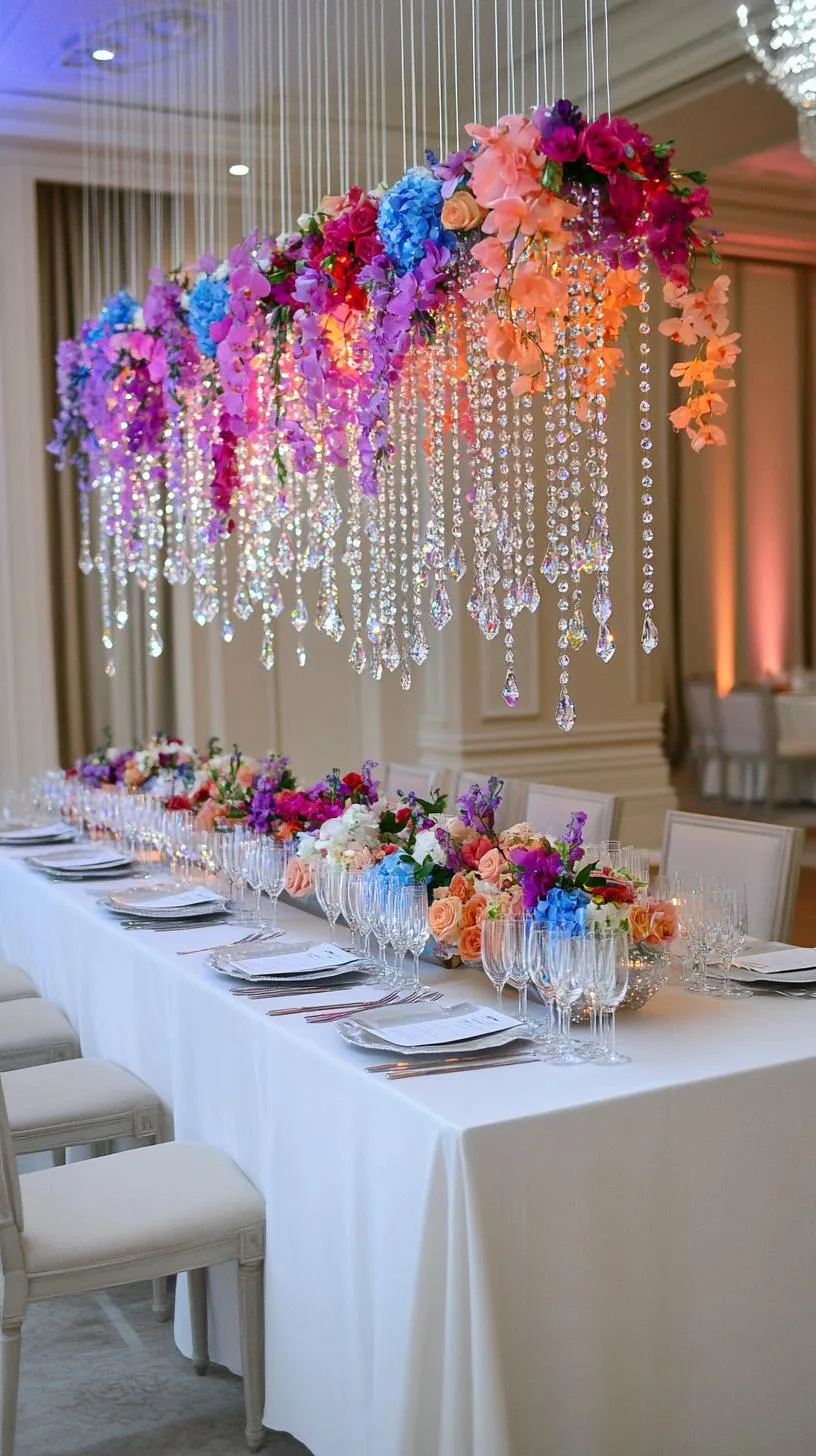 15 Stunning Winter Centerpieces to Transform Your Table 50 10. Crystal Chandelier: Suspend a collection of hanging crystals and ornaments from a simple above-table framework, casting reflections-2