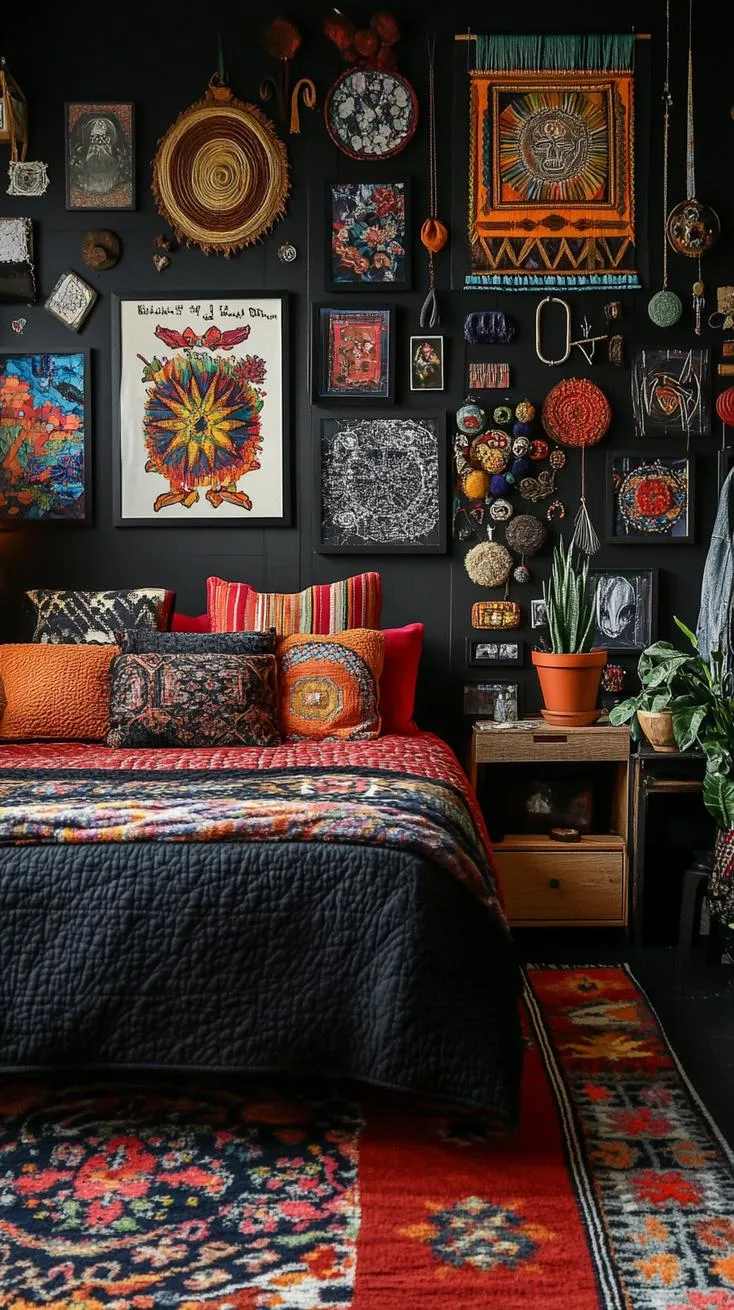 7. Eclectic Boho Gallery Wall Inspiration-1