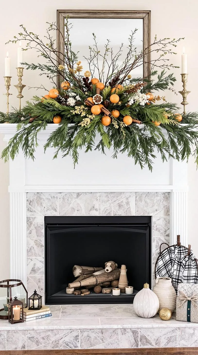13. Festive Winter Mantle Botanical Display-1