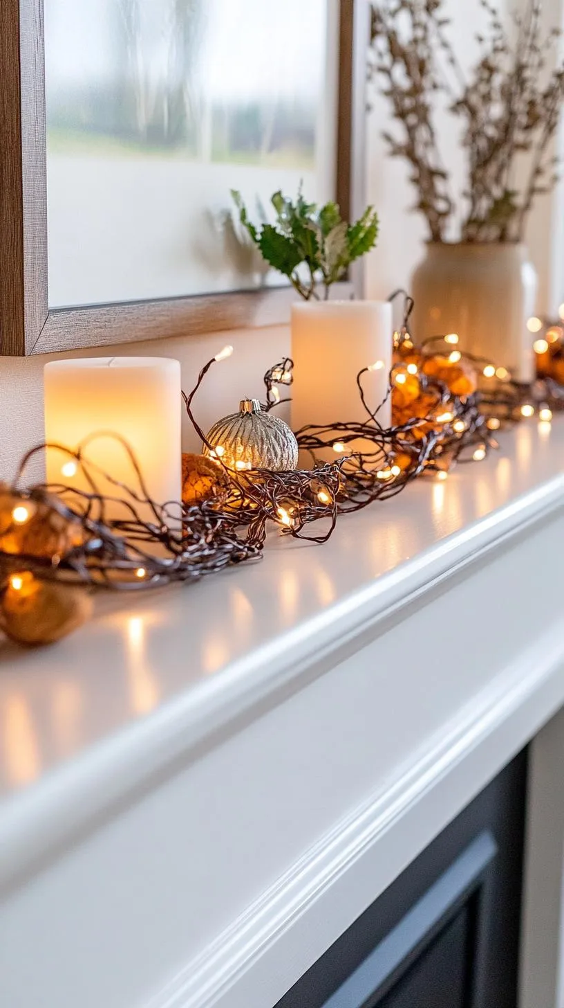 9. Glowing Grapevine Winter Mantle Display-1