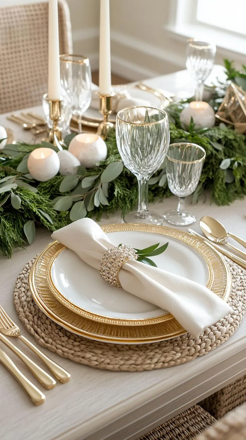 15 Unique Winter Tablescapes to Transform Your Dining Room 25 9. Golden Winter Wonderland Tablescape-1