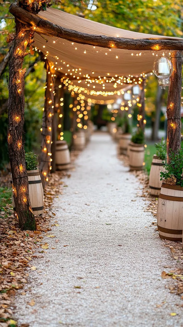11. Golden starlight curtain creating warm glowing passage effect-0