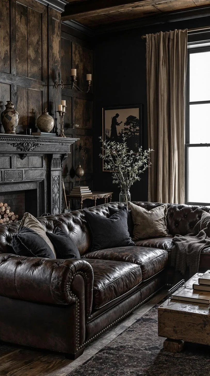 1. Gothic Farmhouse Living Room Inspiration-0