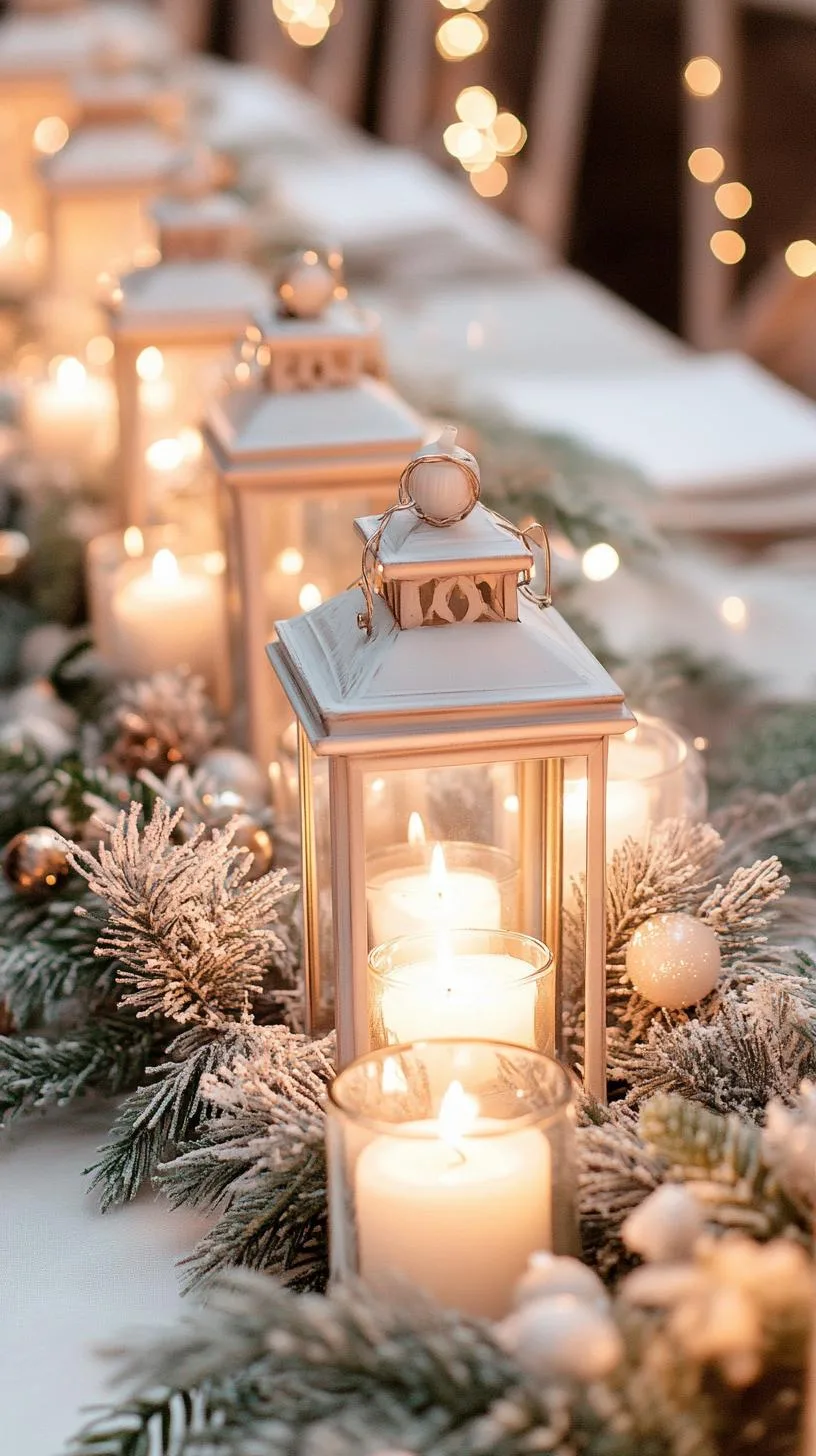 15 Stunning Winter Centerpieces to Transform Your Table 6 1. Icy Lanterns: Create frosted glass lanterns filled with winter greenery and white LED candles for an ambient glow-2