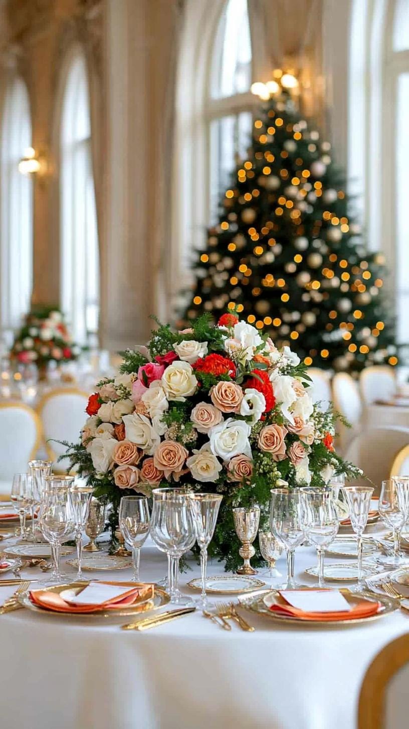 20. Luxurious Gold and Cream Christmas Table with Statement Centerpiece-1