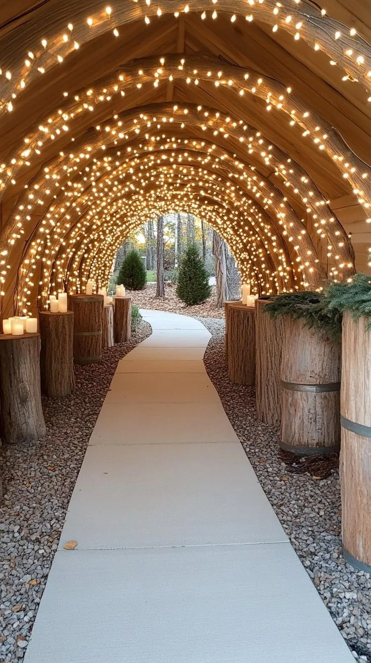 8. Magical fairy light tunnel with symmetrical wall sconces-1
