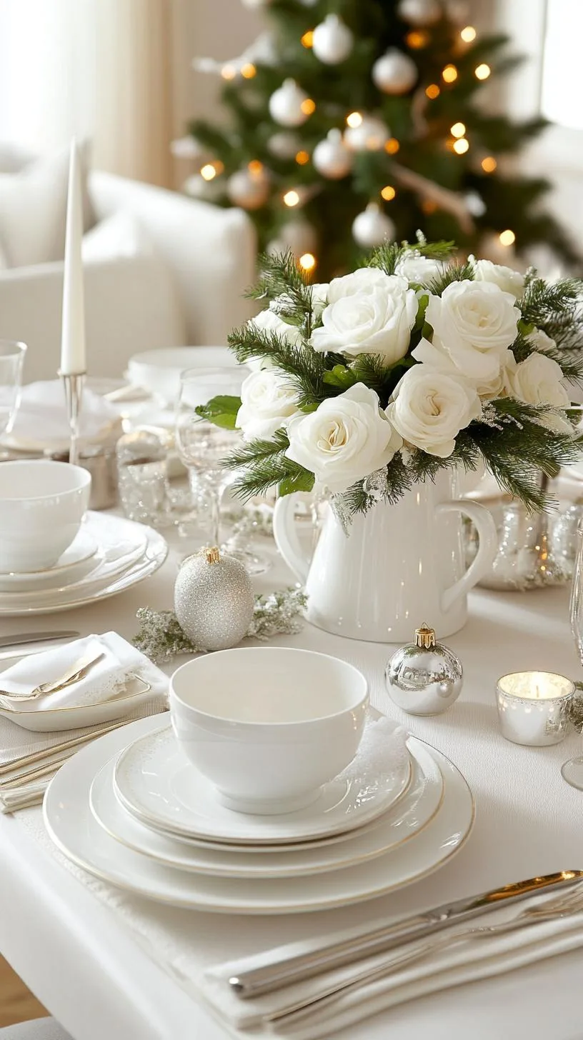 4. Minimalist White and Silver Christmas Table with Simplistic Elegance-0