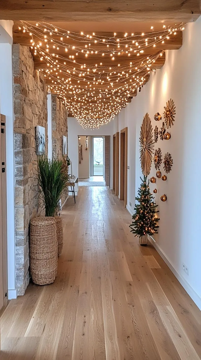 16. Minimalist string light canopy with scattered metallic ornaments-0