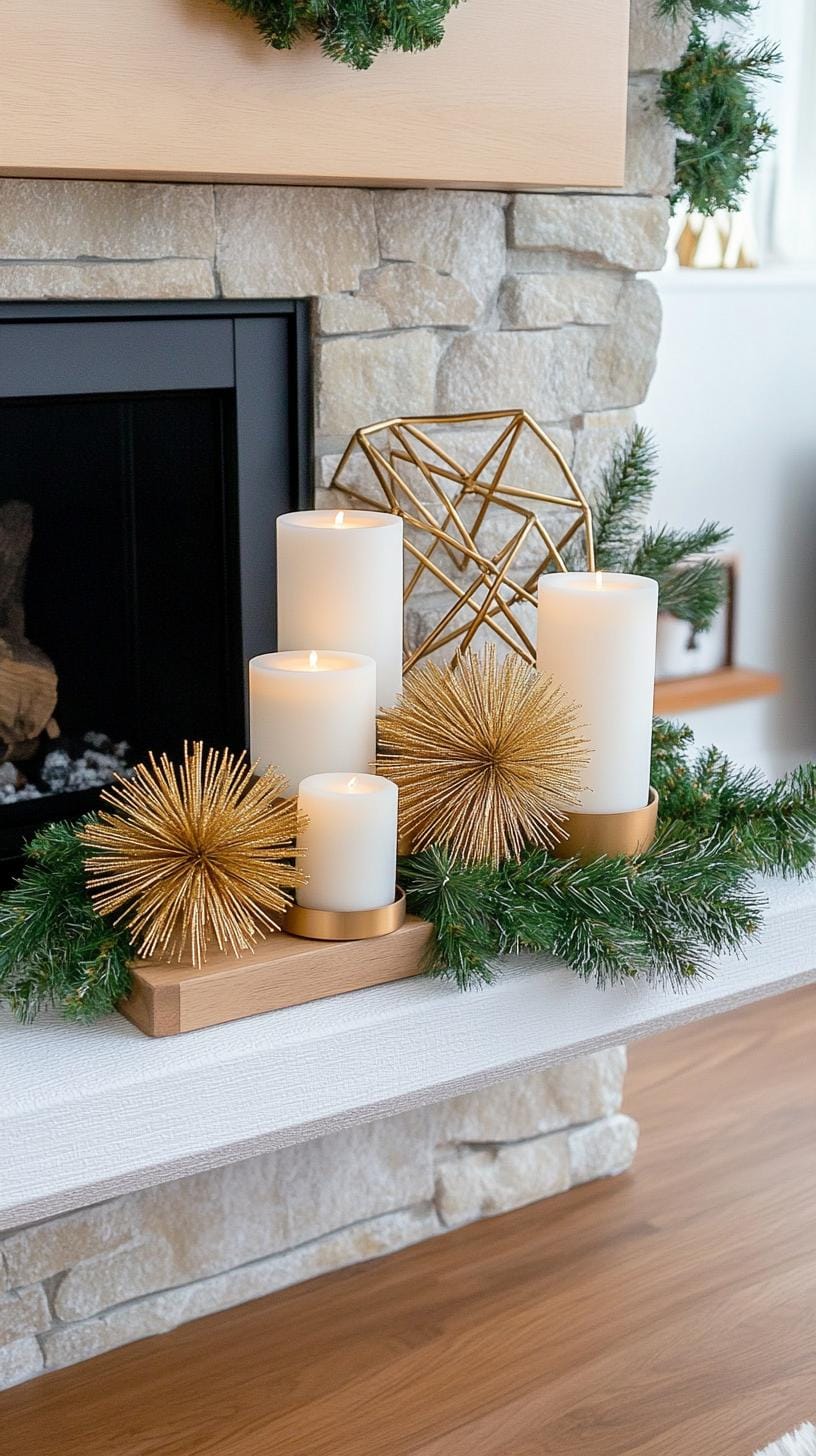 14. Modern Geometric Mantle Decor-0