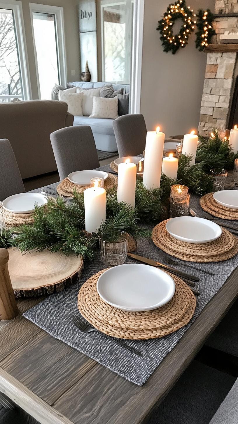 8. Monochromatic Gray and White Scandinavian-Inspired Christmas Table-1