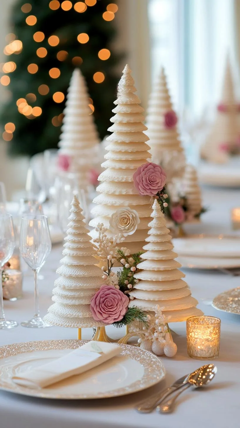 15 Stunning Winter Centerpieces to Transform Your Table 60 12. Paper Snow Forest: Craft standing paper snow trees of varied heights and sizes, giving a theatrical winter forest vibe-2