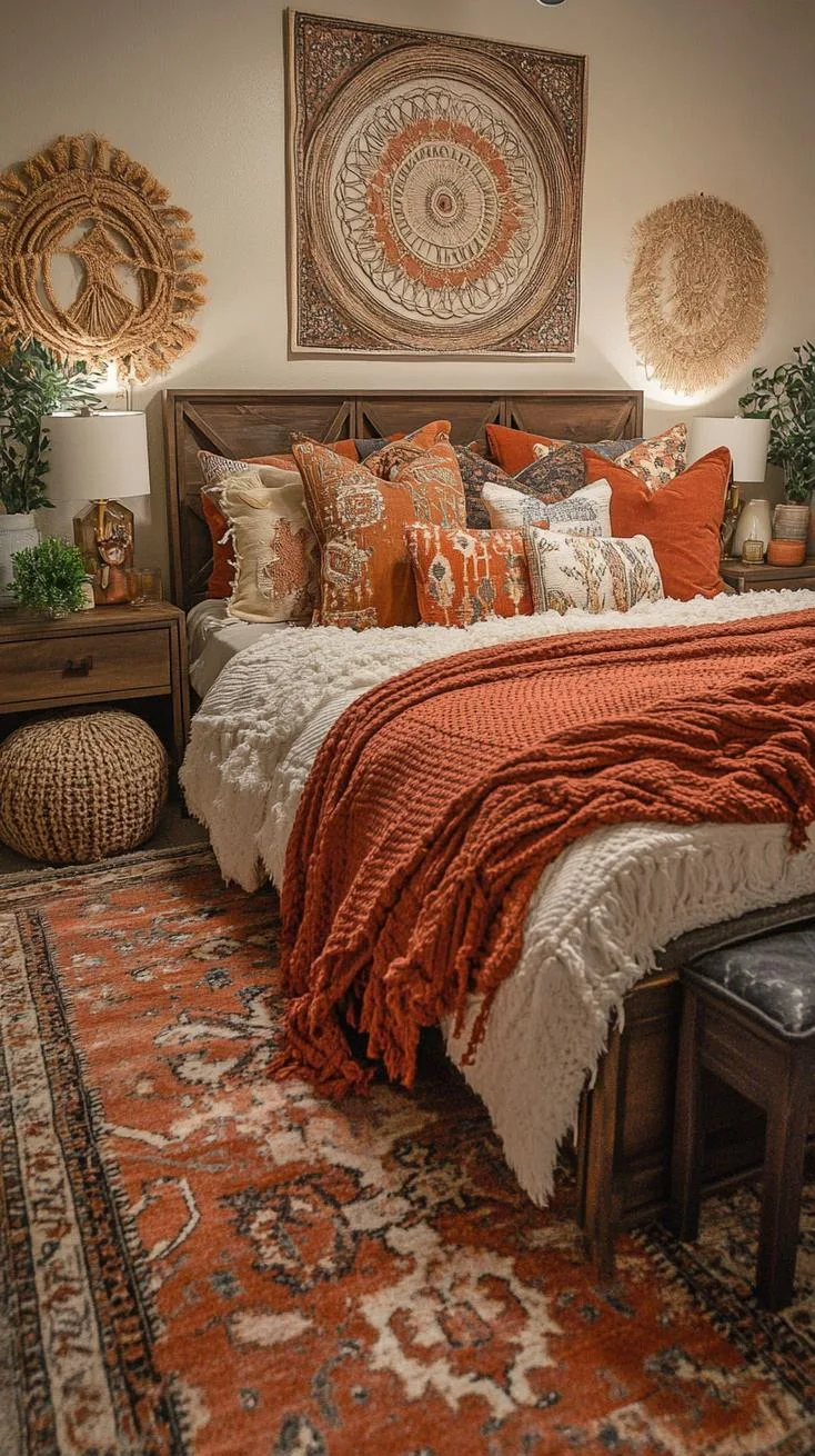 2. Patterned pillows for boho bedrooms-0
