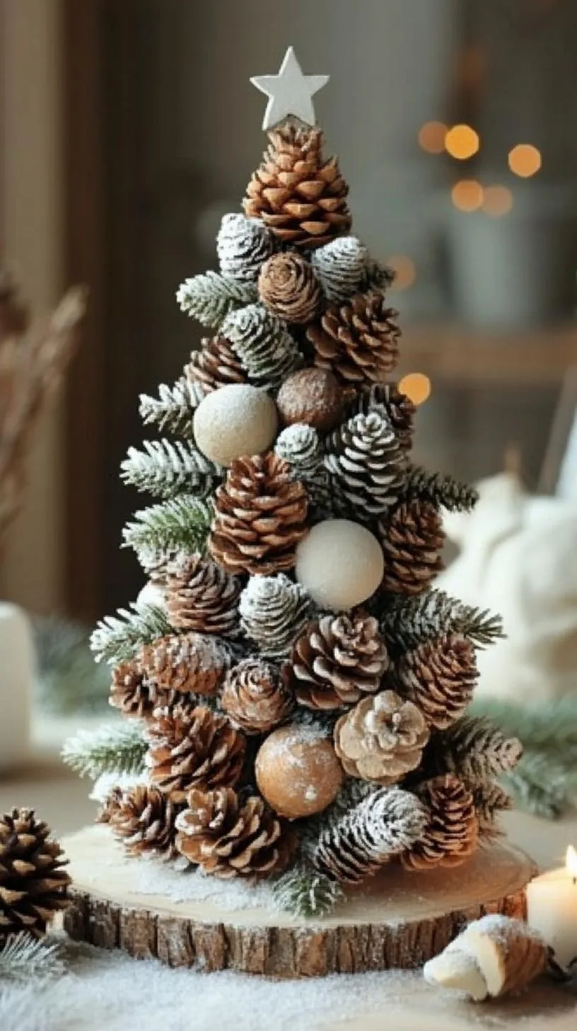 15 Stunning Winter Centerpieces to Transform Your Table 17 3. Pinecone Trees: Stack and glue pinecones of varying sizes to form miniature trees with a light dusting of white paint to mimic snow-3