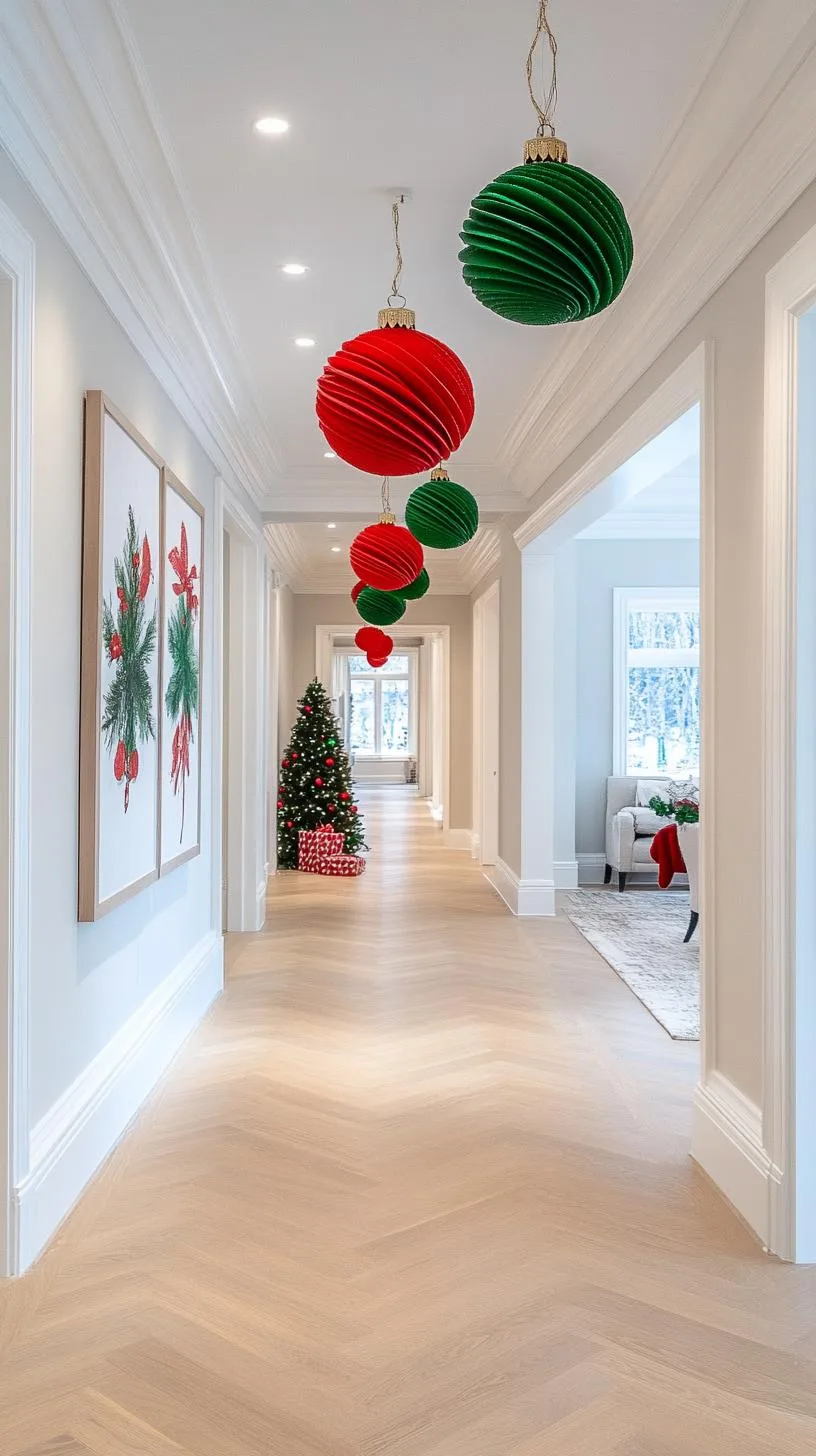 10. Red and green ornament zigzag suspended from ceiling-0
