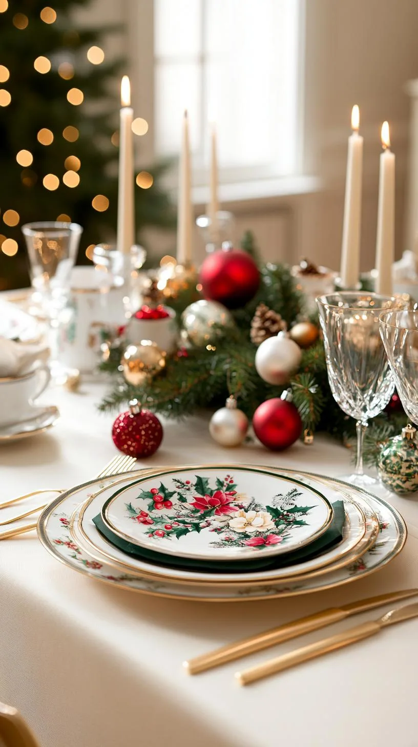14. Refined Christmas Table with Gold Chargers and Vintage Ornaments-1
