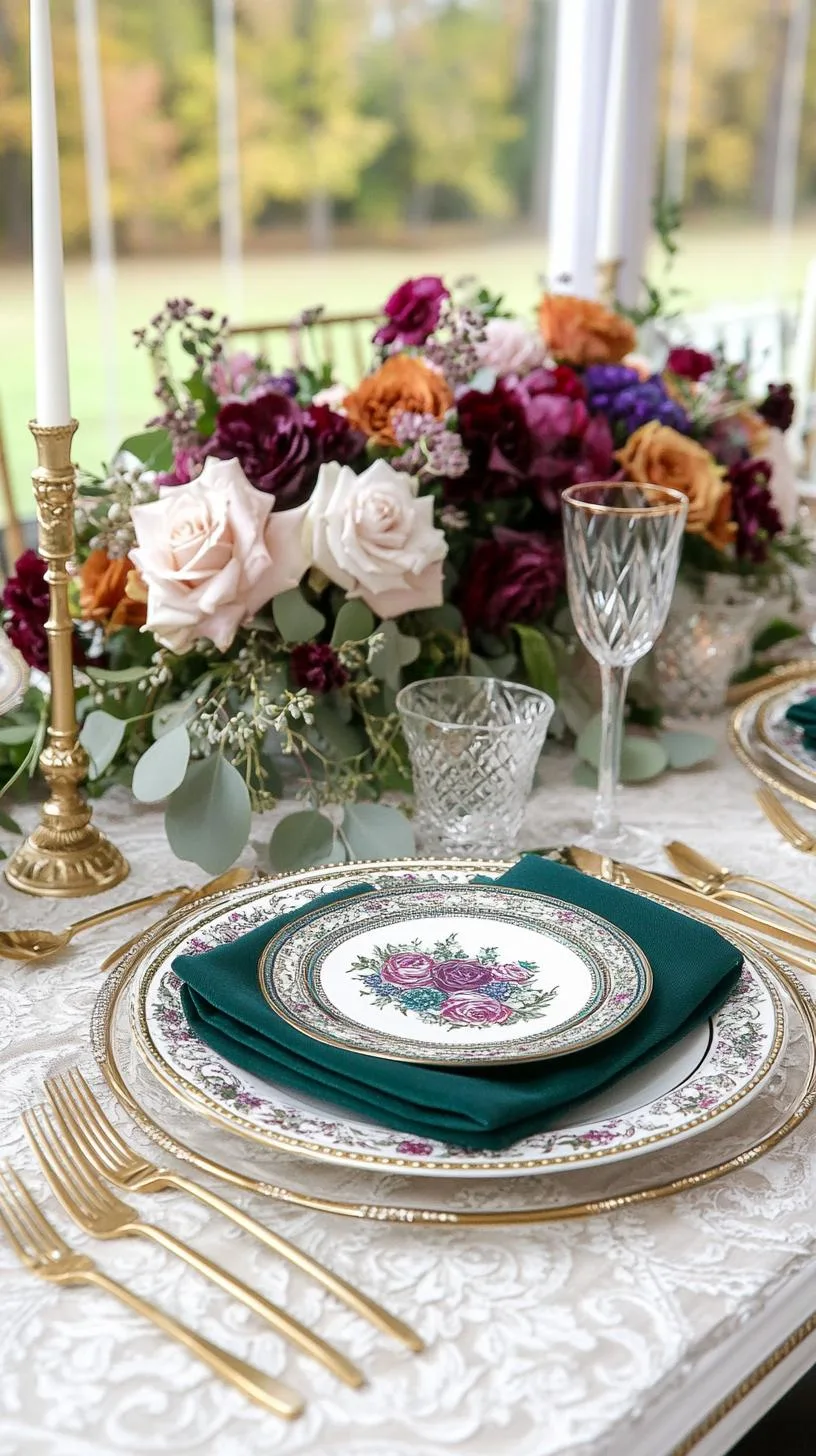 15 Unique Winter Tablescapes to Transform Your Dining Room 33 12. Regal Winter Jewel Tones Tablescape-2