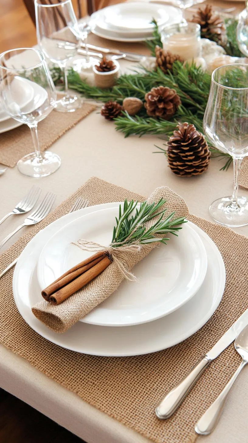 15. Rustic Chic Christmas Table Setting with Burlap and Natural Elements-0