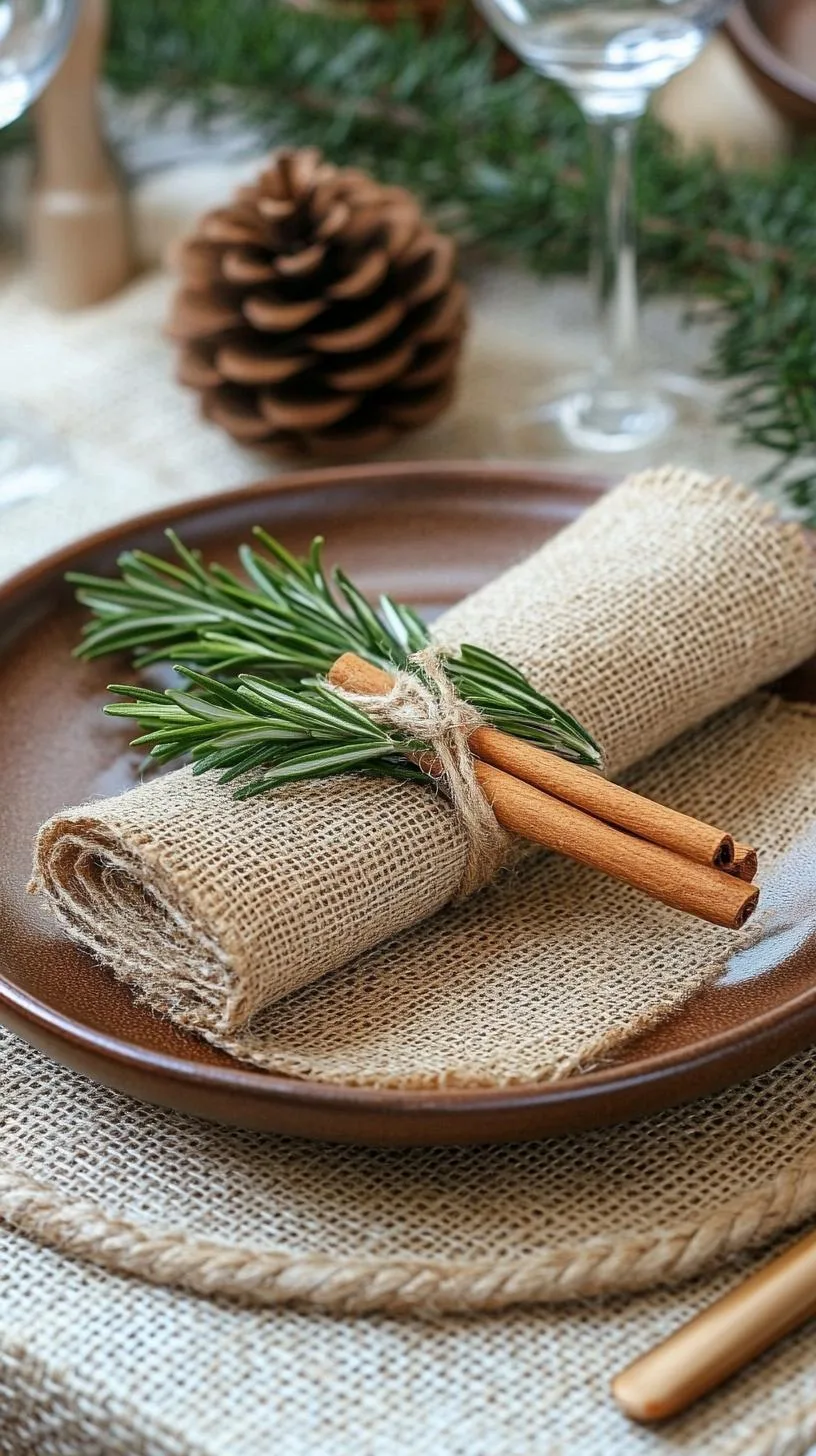 15. Rustic Chic Christmas Table Setting with Burlap and Natural Elements-2