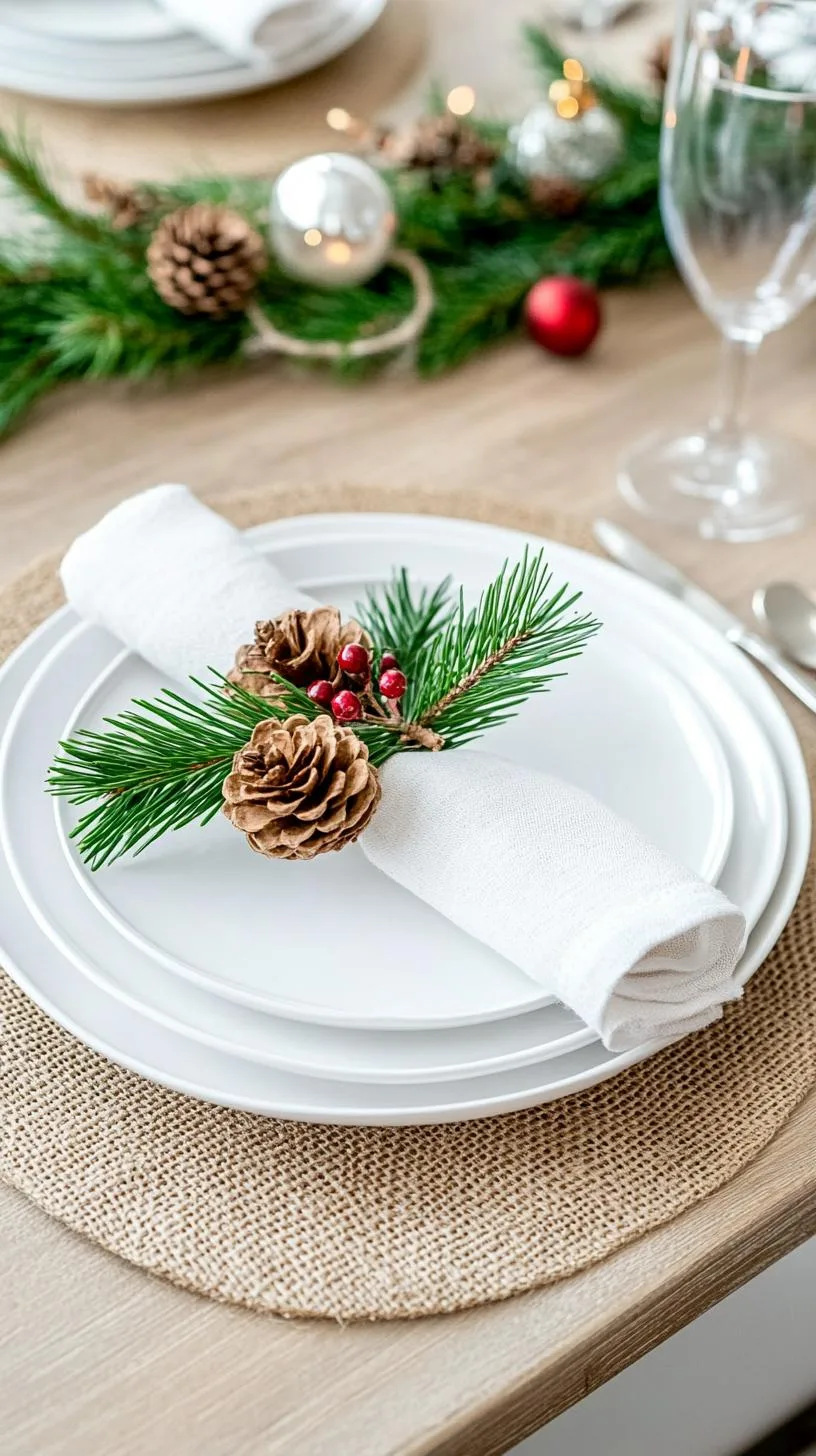 2. Rustic Farmhouse Christmas Table with Natural Greenery Centerpiece-0