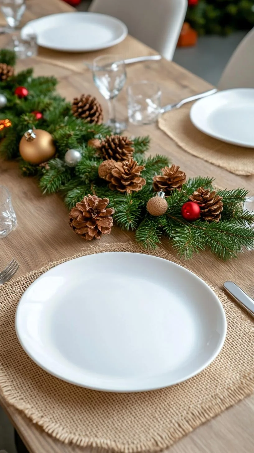 2. Rustic Farmhouse Christmas Table with Natural Greenery Centerpiece-1