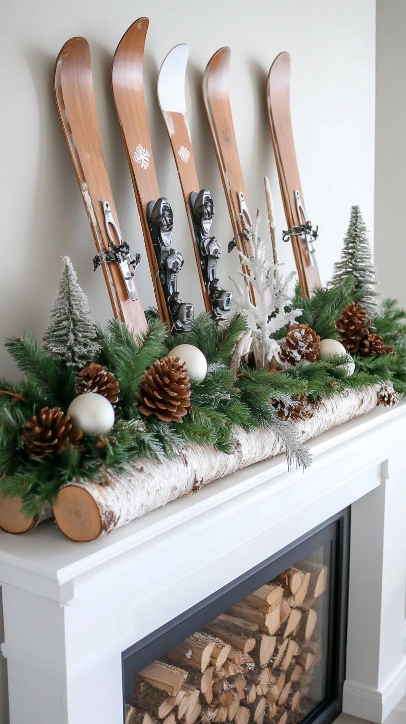 16. Rustic Winter Mantle Decor Ideas-0