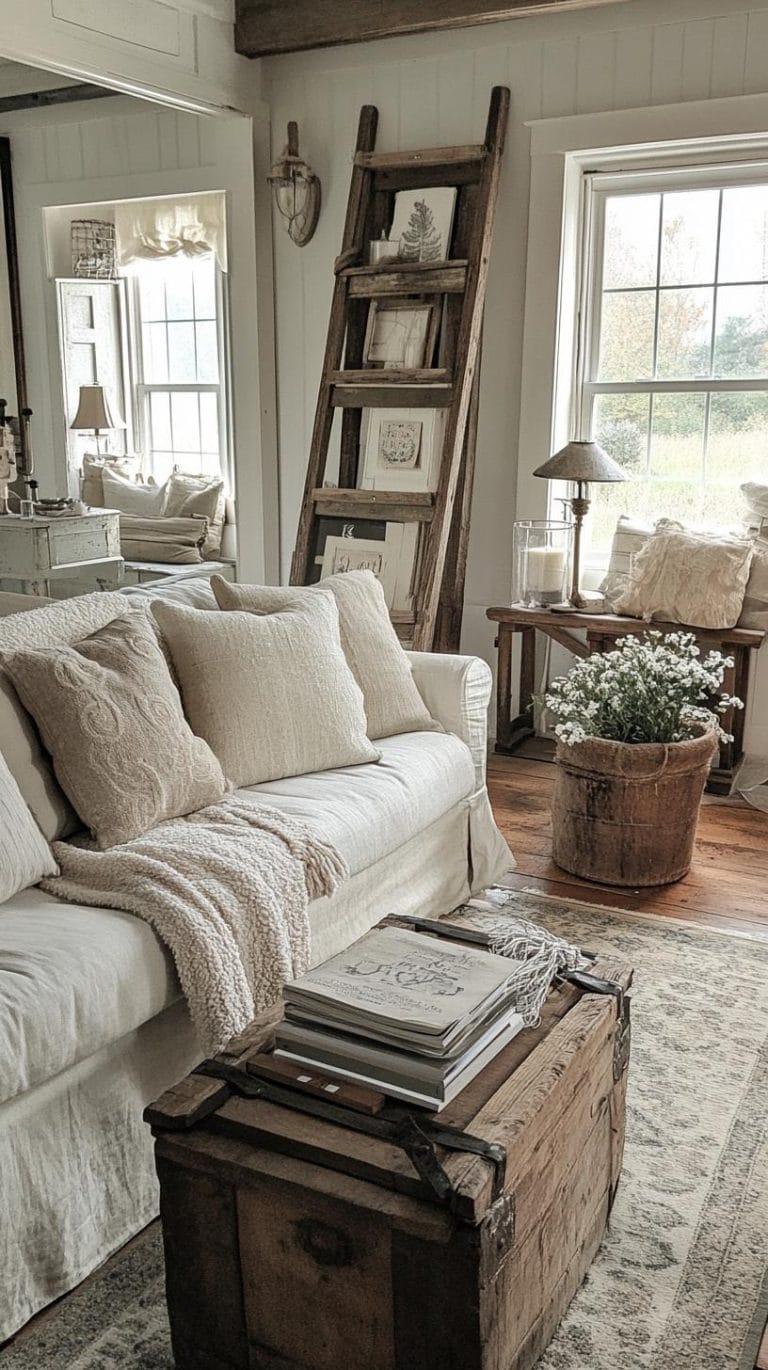 19 Cozy Moody Farmhouse Living Room Ideas That Wow - Lovely Harbor