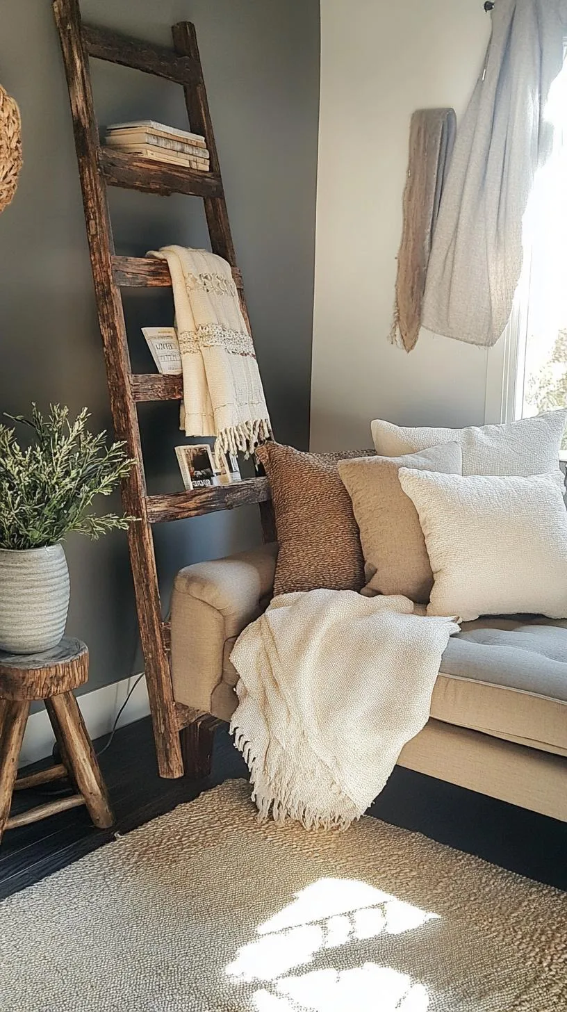 10. Rustic Wood Ladder Decor Ideas-2