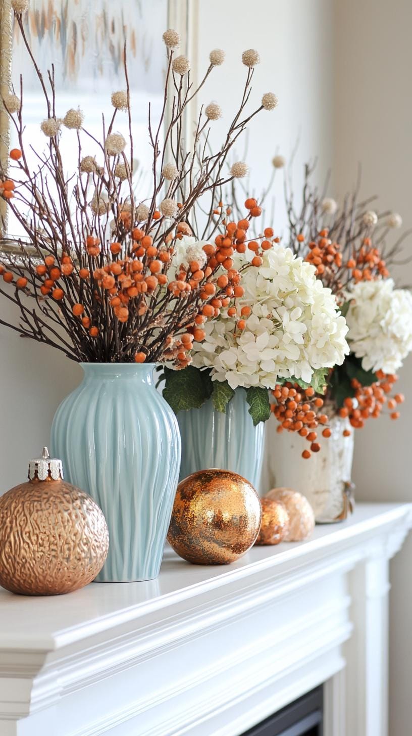 8. Seasonal Palette Shift: Mantle Decor-1