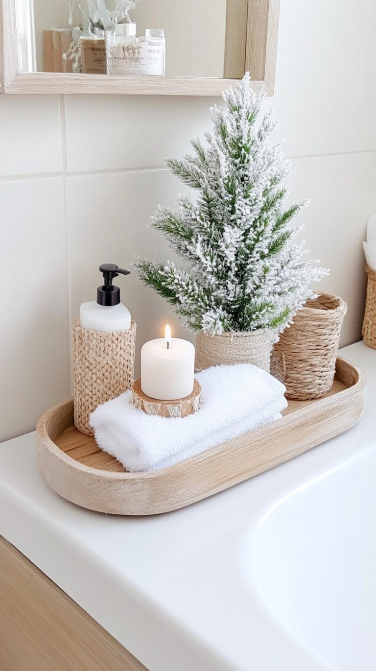 19 Simple Christmas Decor Ideas For Small Bathrooms - Lovely Harbor