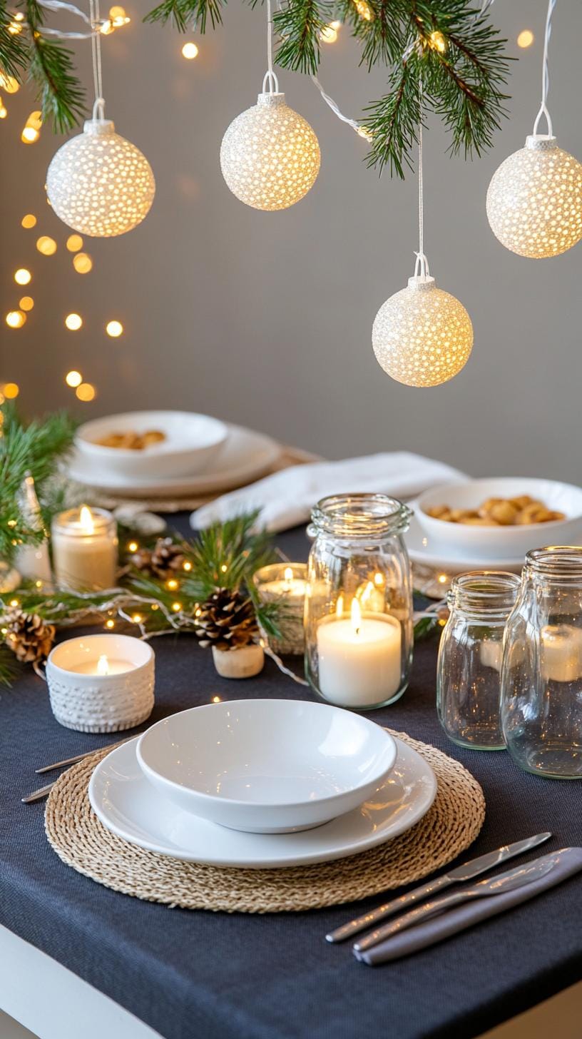 3. Sparkling Fairy Light-Adorned Christmas Table for a Cozy Ambiance-1