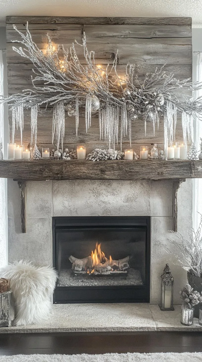 5. Sparkling Winter Mantle Decor Ideas-1