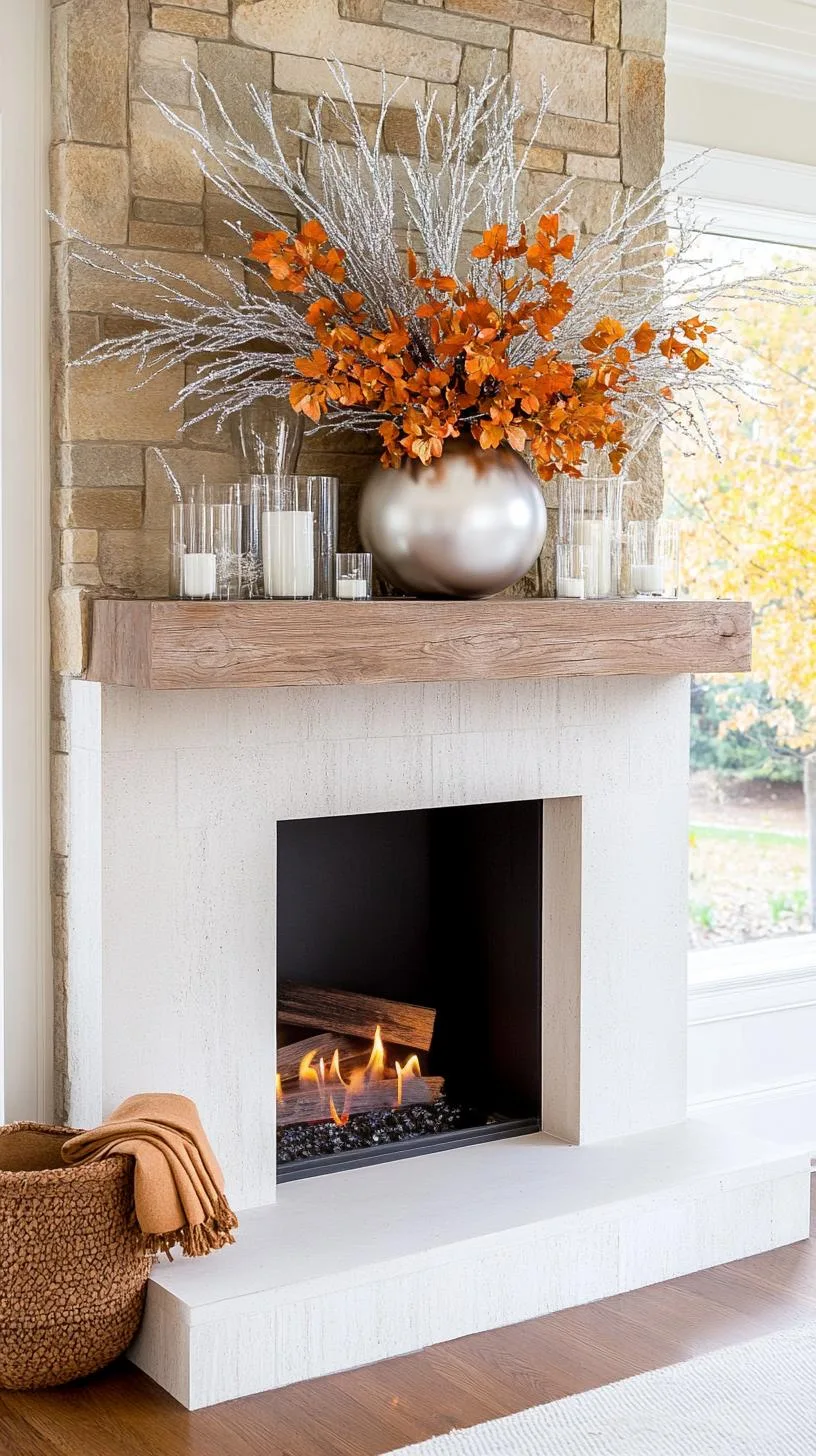 5. Sparkling Winter Mantle Decor Ideas-2