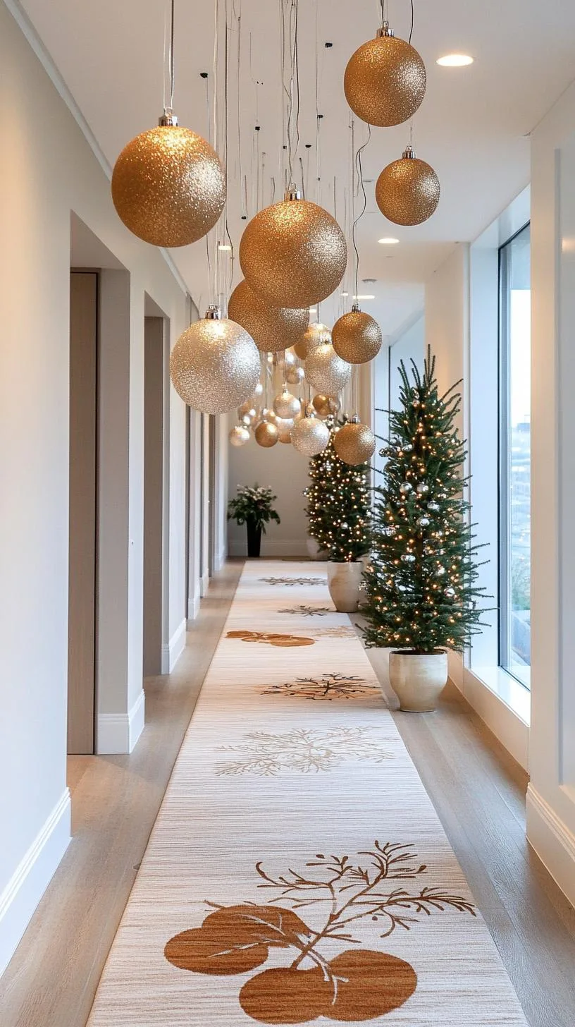 1. Suspended ornament balls with string lights creating ceiling constellation-0