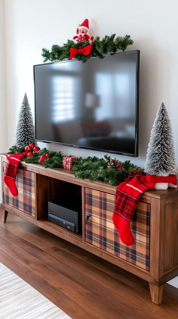 21 Trendy TV Stand Christmas Decor Ideas To Inspire You - Lovely Harbor