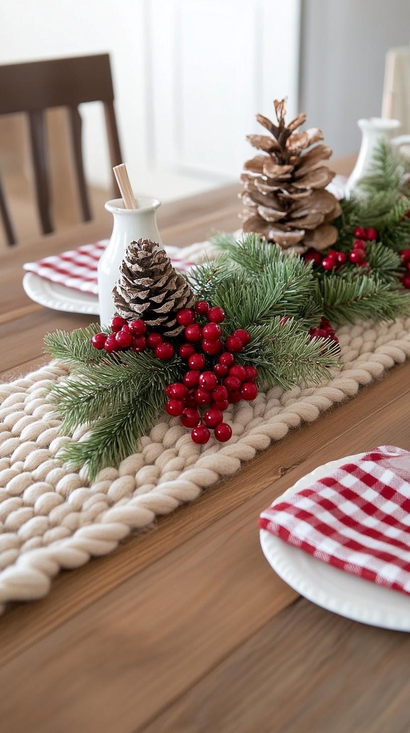 11. Warm and Welcoming Farmhouse Christmas Table with Chunky Knit Accents-0