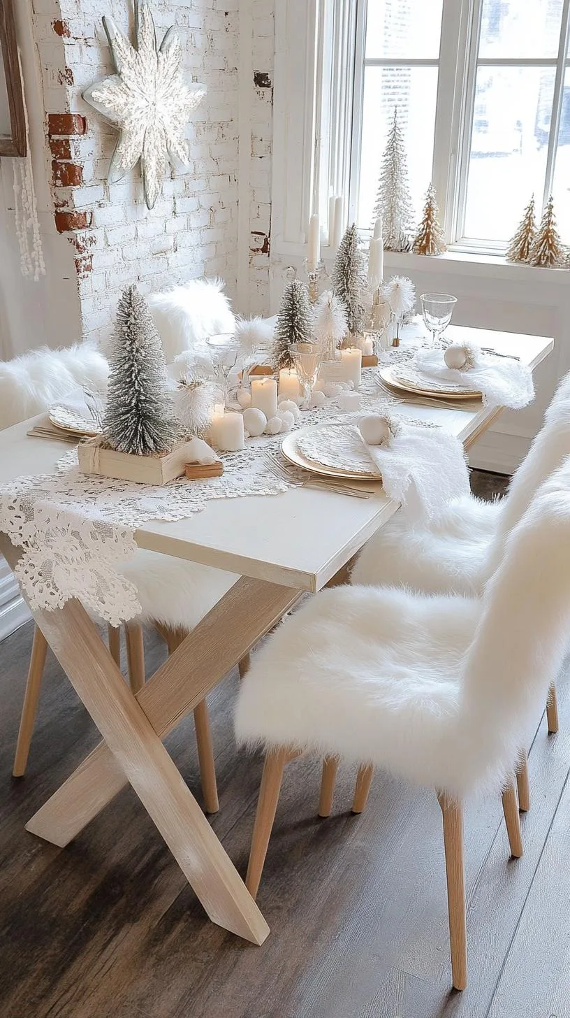 15 Unique Winter Tablescapes to Transform Your Dining Room 40 15. Winter Whimsy: Textured Whites Display-1
