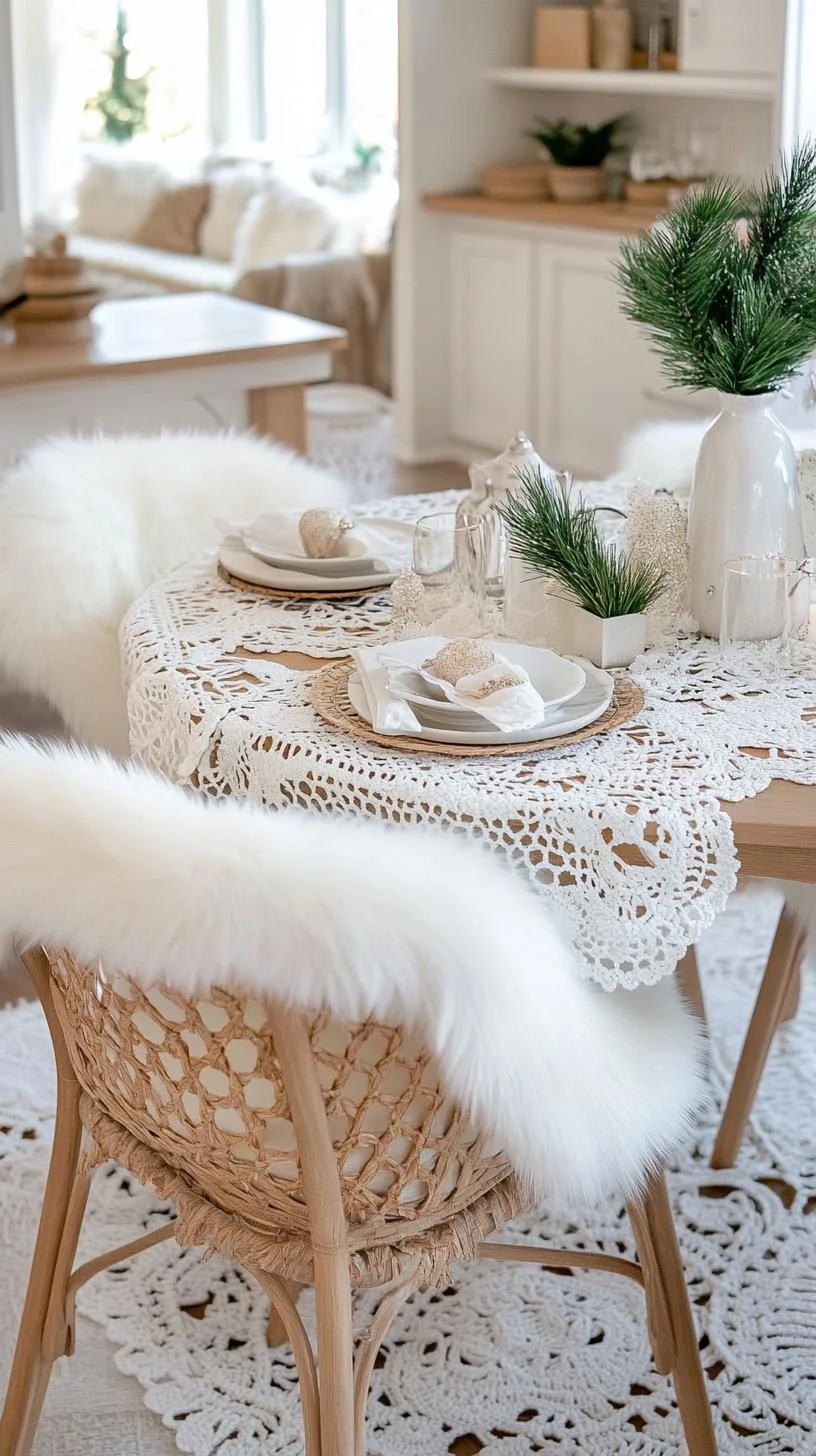 15 Unique Winter Tablescapes to Transform Your Dining Room 41 15. Winter Whimsy: Textured Whites Display-2