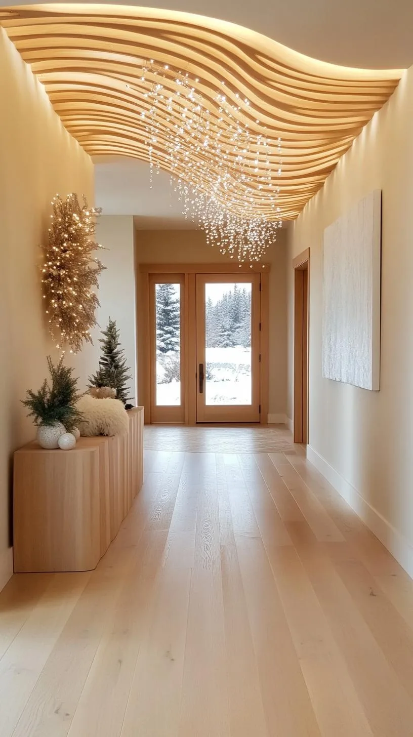 6. Winter wonderland ceiling with dangling crystal-like icicle lights-0