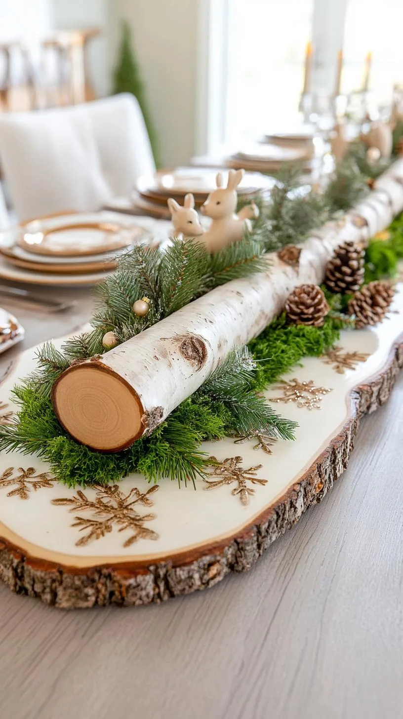 6. Woodland Wonderland Christmas Table with Birch Log Centerpiece-1