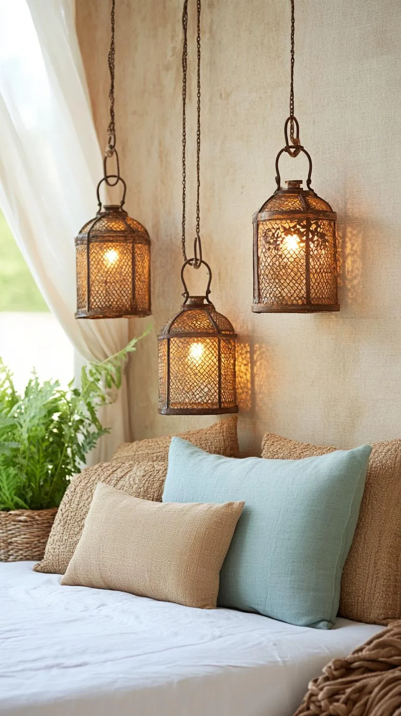 9. Achieve an air of mystery with a warm, ambient glow via pendant lights made from upcycled rustic metals-0
