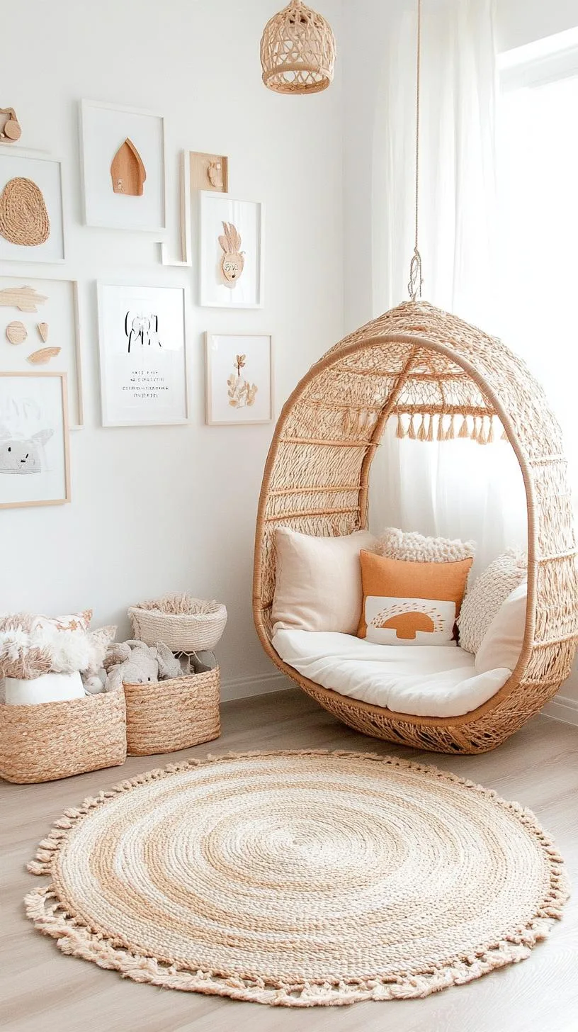 23 Unique Boho Farmhouse Living Room Ideas To Copy 53 17. Airy Nook: Opt for translucent drapes and handwoven chairs, alongside a gallery wall of organic patterns to invite an open feel-1