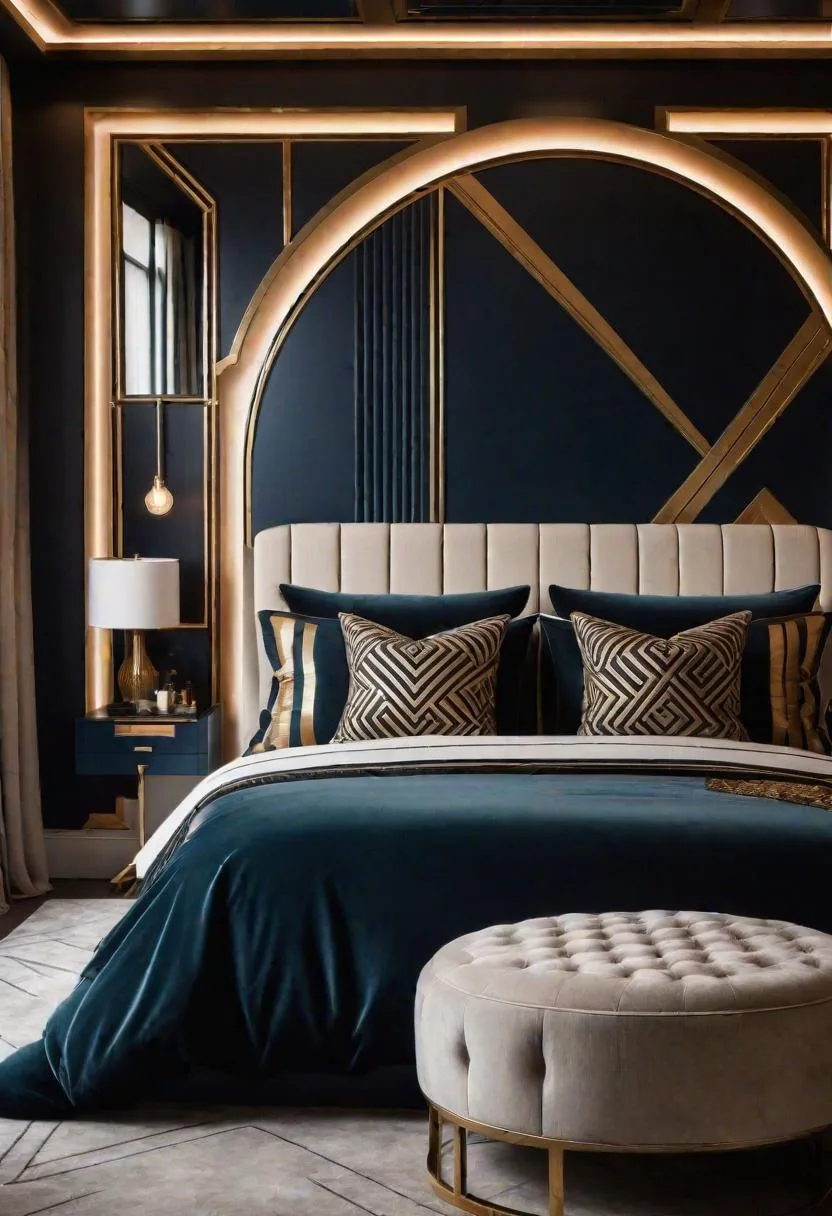 10. Art Deco revival characterized by geometric patterns and metallic highlights-0