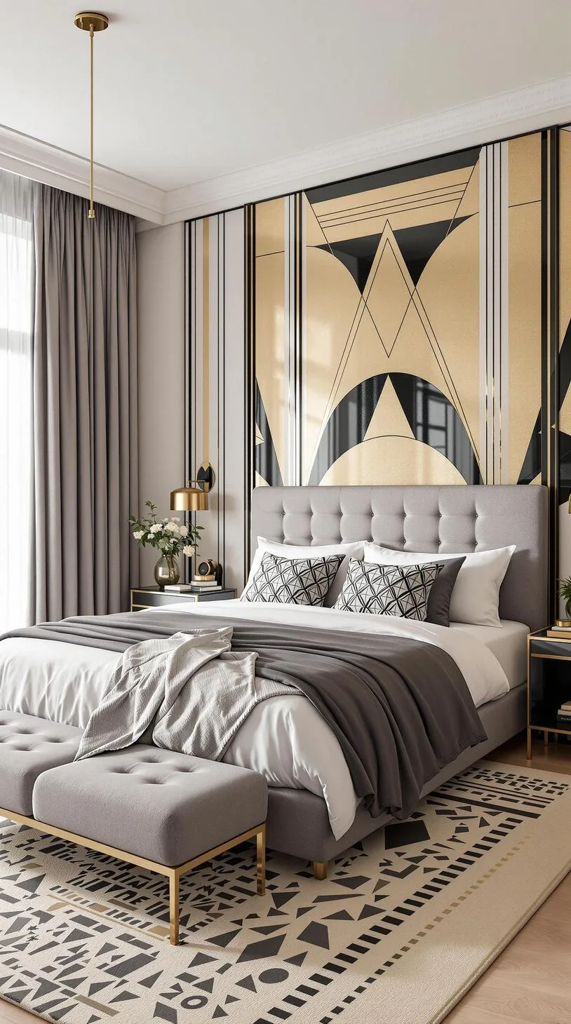 10. Art Deco revival characterized by geometric patterns and metallic highlights-2