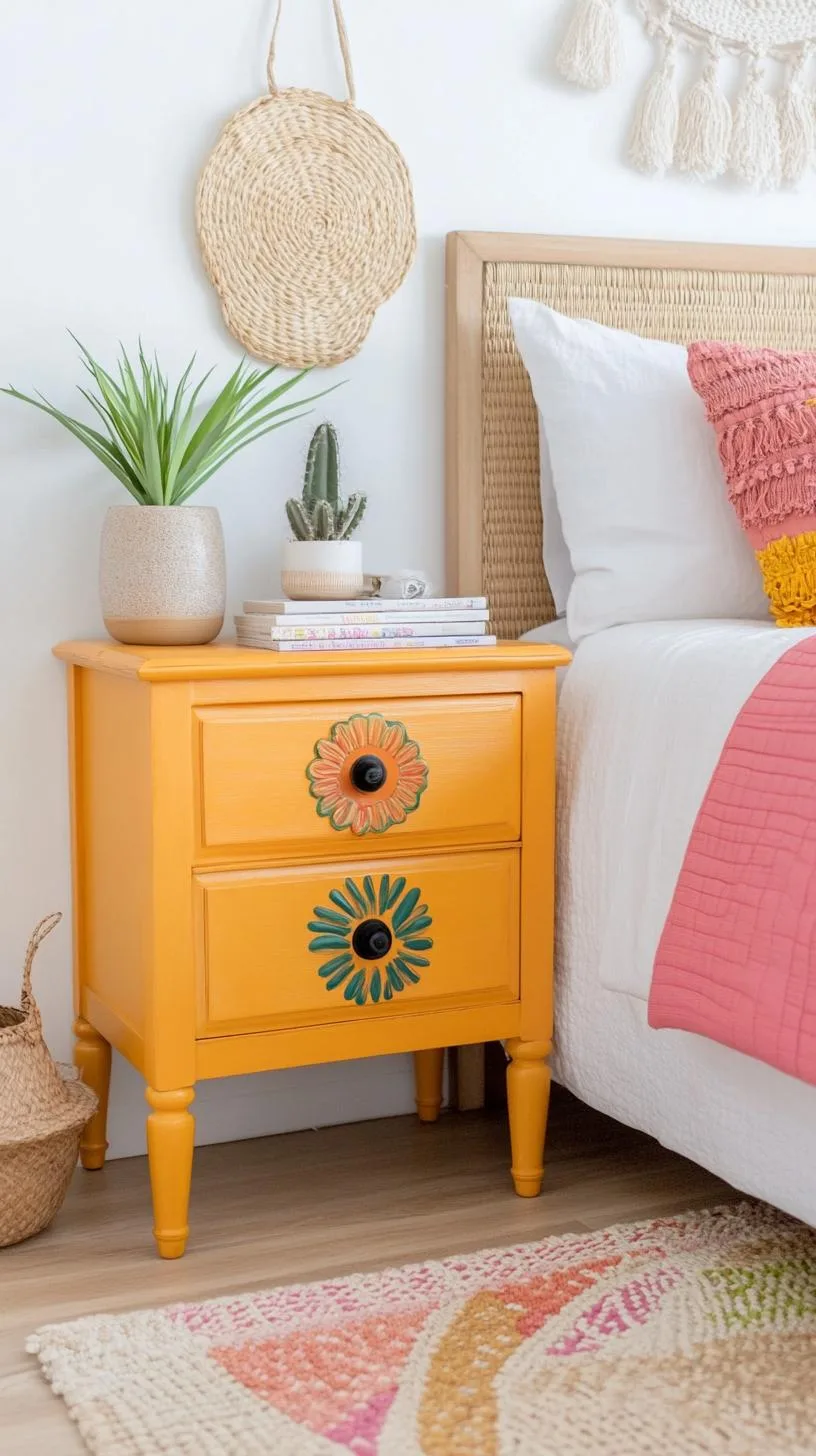 16. Artistic Bedside Tables: Set up mismatched locally-sourced or DIY-painted nightstands for artistic individuality-2
