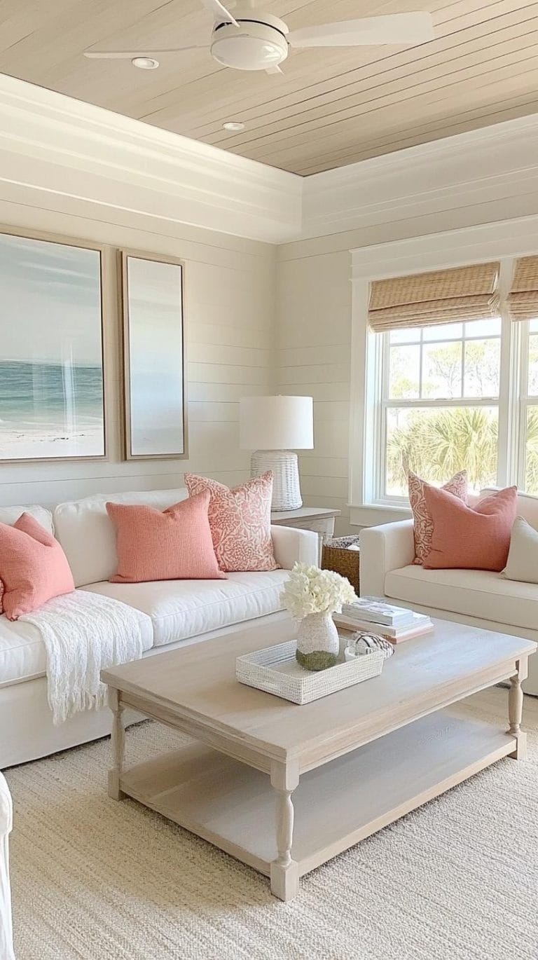 20 Unique Coastal Farmhouse Living Room Ideas That Wow - Lovely Harbor
